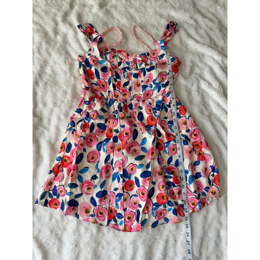 For Love & Lemons NWT Gianna Pink Floral Corset Mini Dress sz Small - Picture 9 of 11